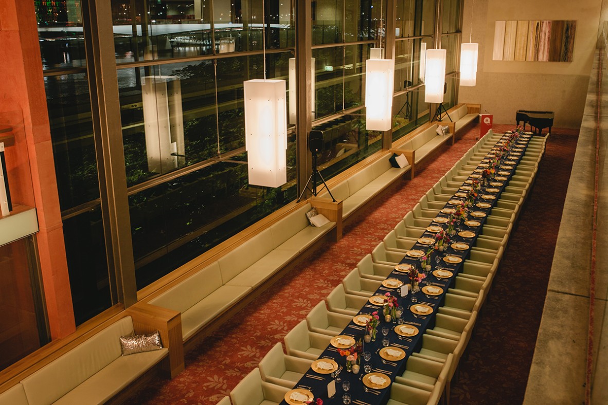 The Poinciana Lounge set for a banquet