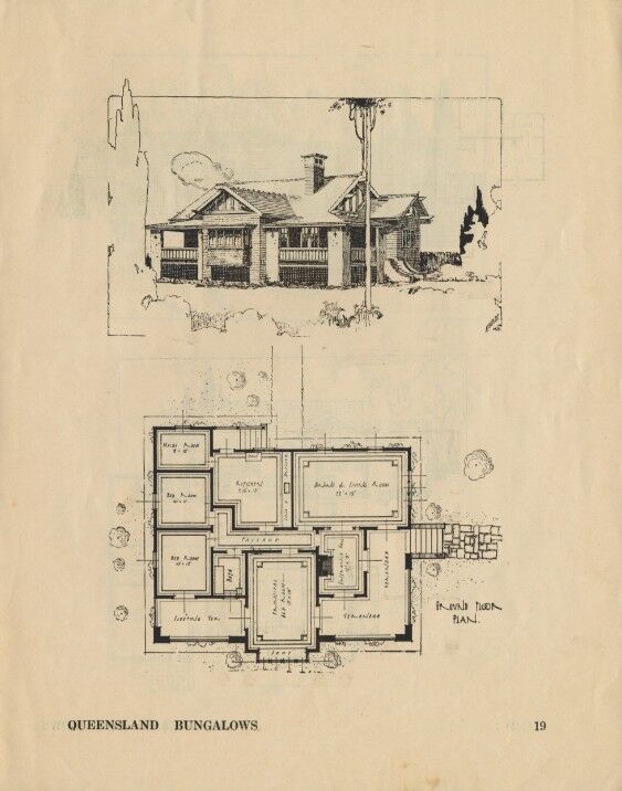 Sketch and plan for home, 1937