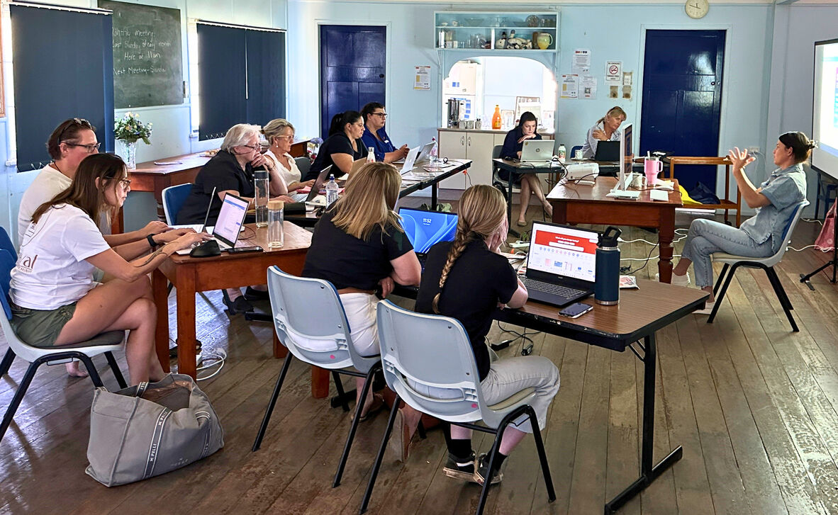 People using computers in a Digital and You workshop