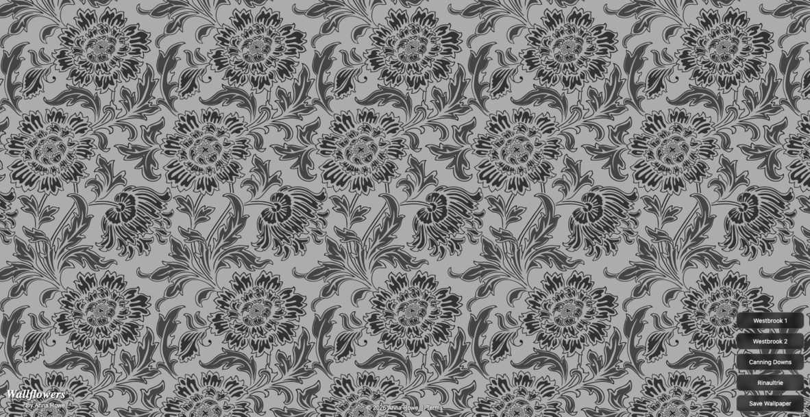 Black-and-white floral wallpaper