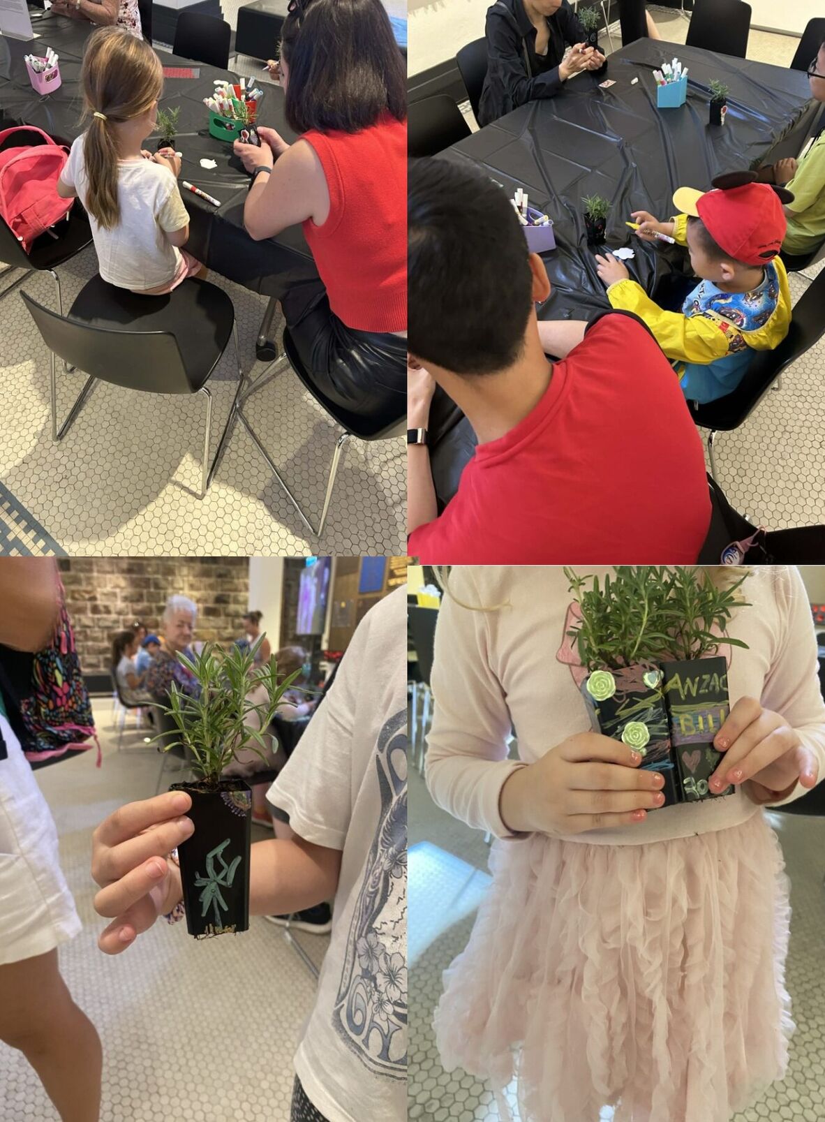 Participants of the Gallipoli Rosemary craft activity at Anzac Square Memorial Galleries