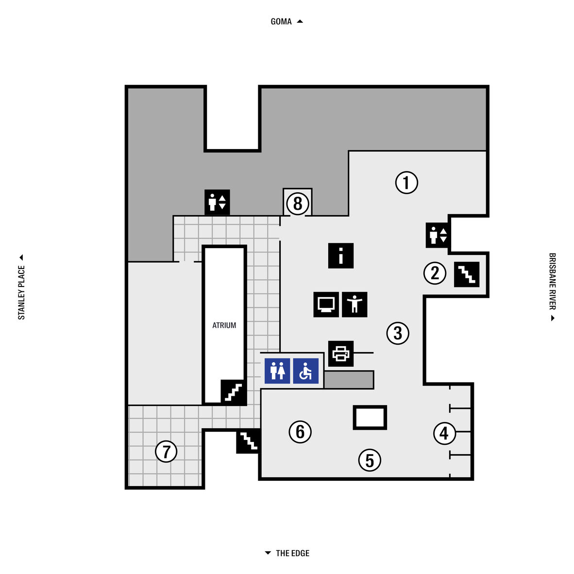 Floorplan of level 3 of the State Library building.