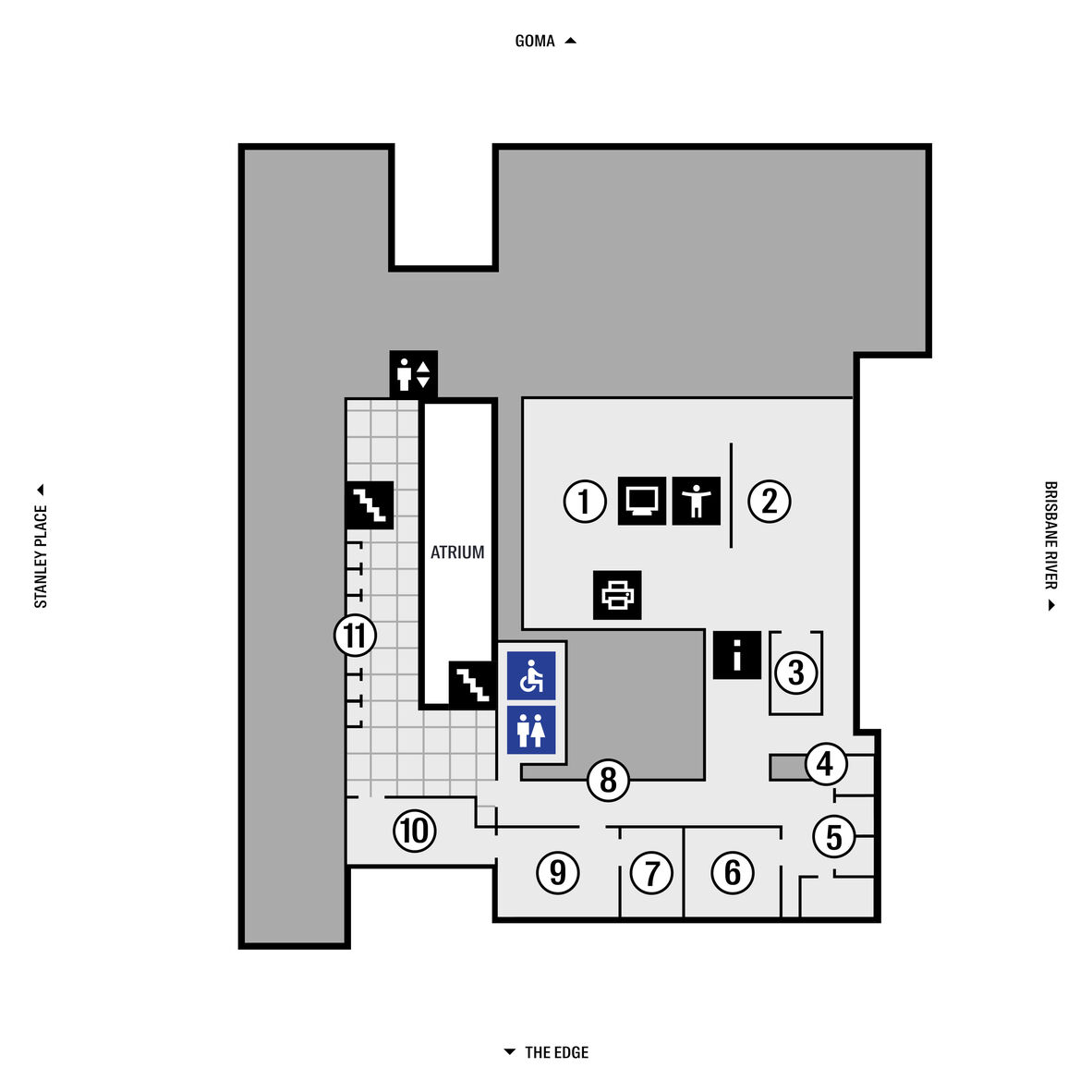 Floorplan of level 4 of the State Library building.