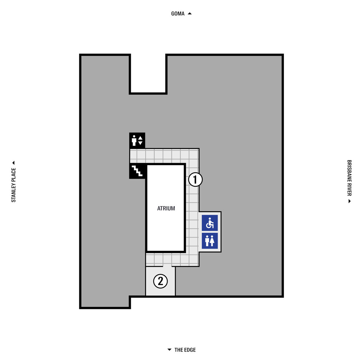Floorplan of level 5 of the State Library building.