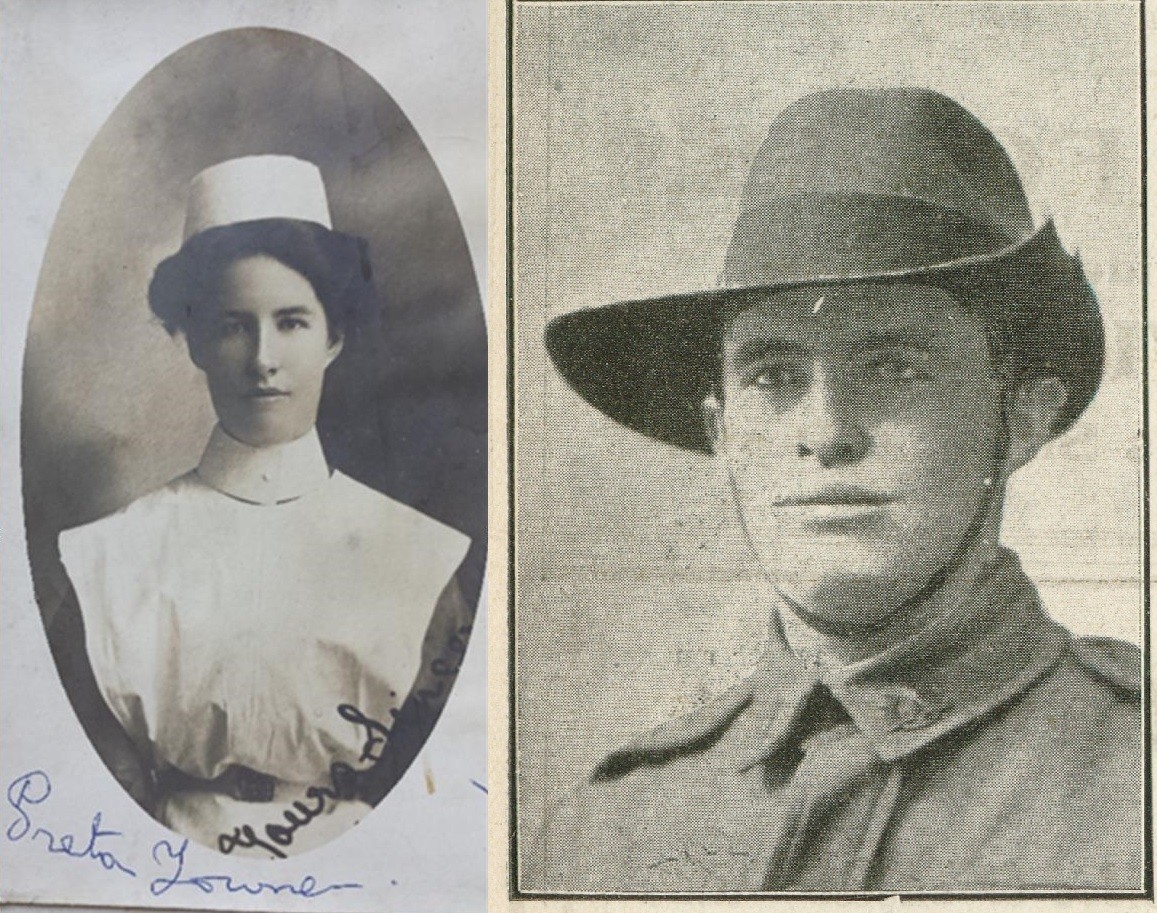World War I portraits of Greta and Edgar Towner.