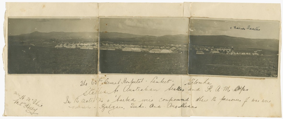 Panorama of field hospital at Salonika, Greece