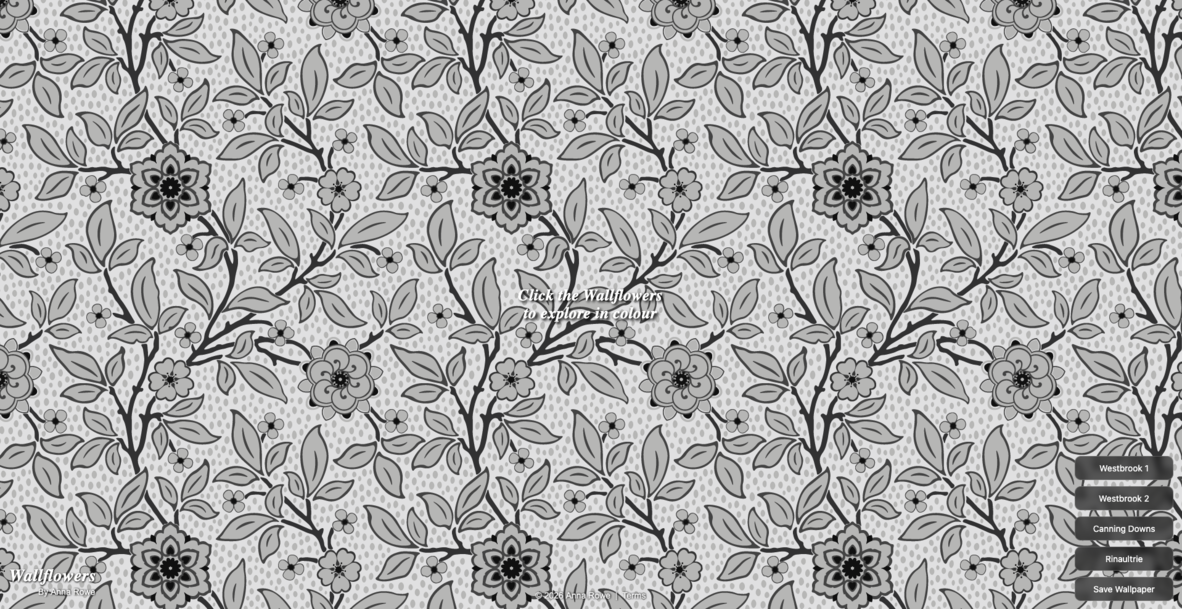 Black-and-white foral wallpaper