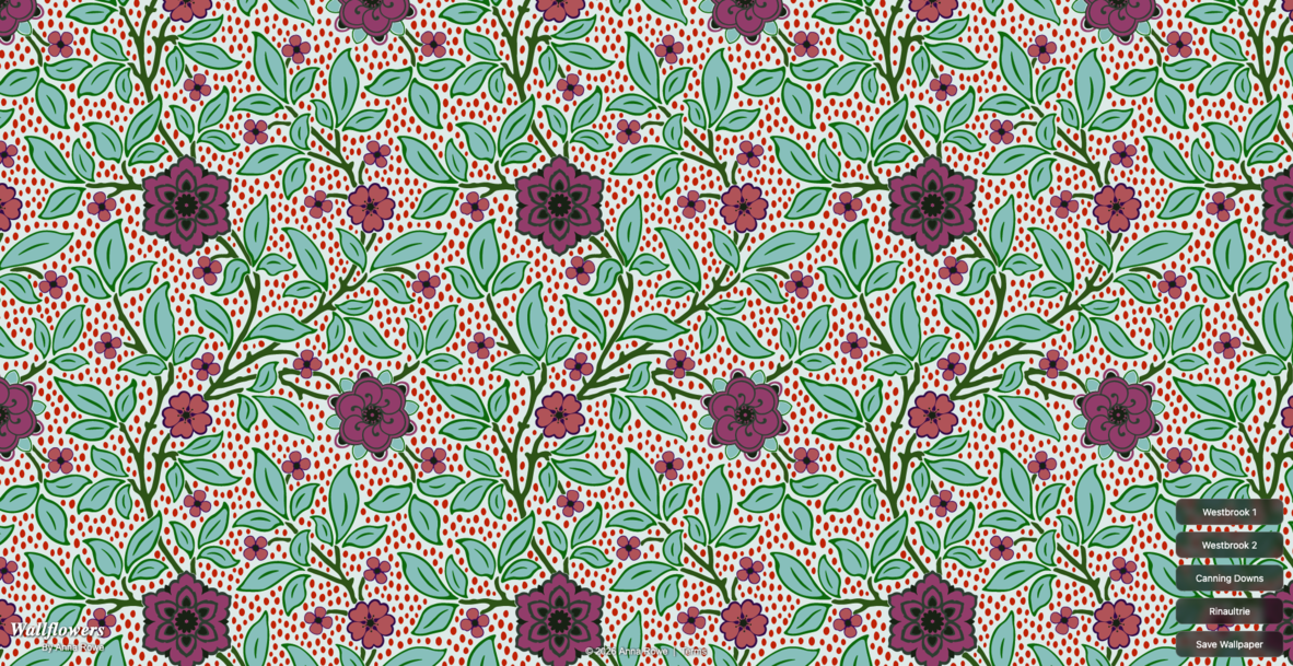 Purple and green foral wallpaper