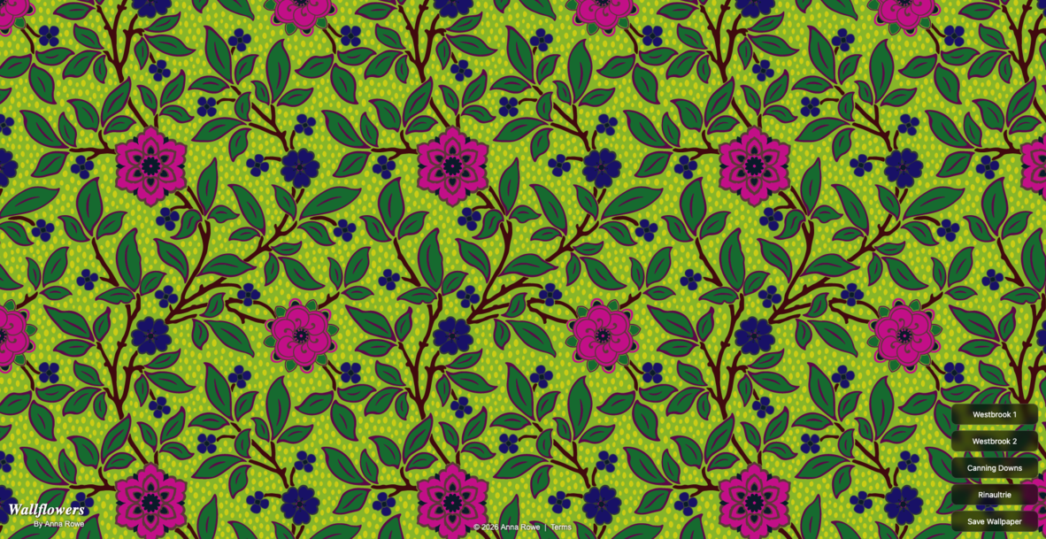 Yellow and purple foral wallpaper