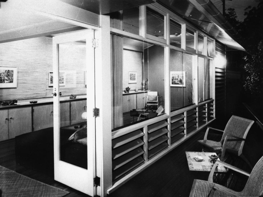 The front gallery at Cintra Road, ca. 1954