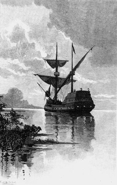 The Duyfken (ship) at anchor in Cape York