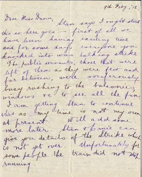 Letter from 29925 Miriam Dunn Papers 1910-1925. John Oxley Library, State Library of Queensland.
