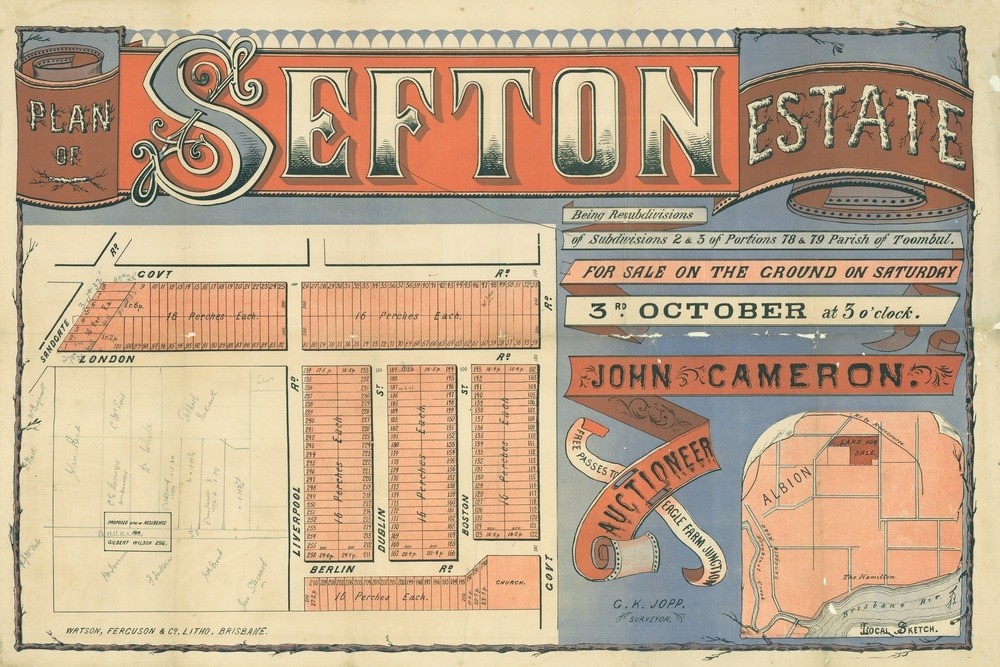 Sefton Estate, Clayfield, Brisbane, 1885 (Map of the Week) State