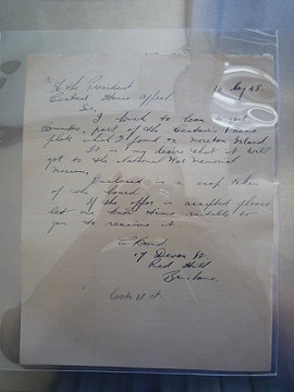 Original letter from the Centaur Memorial Fund collection