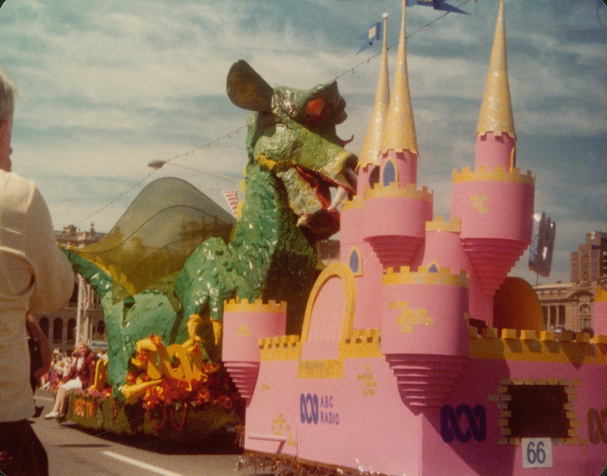 image of a colourful parade float 
