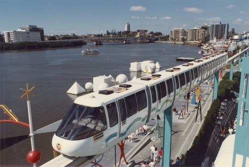 Monorail at Expo 88 in South Bank, Queensland, 1988