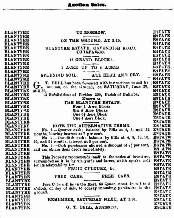 Blantyre Estate, [Mount Gravatt East], 1891 (Map of the Week) State