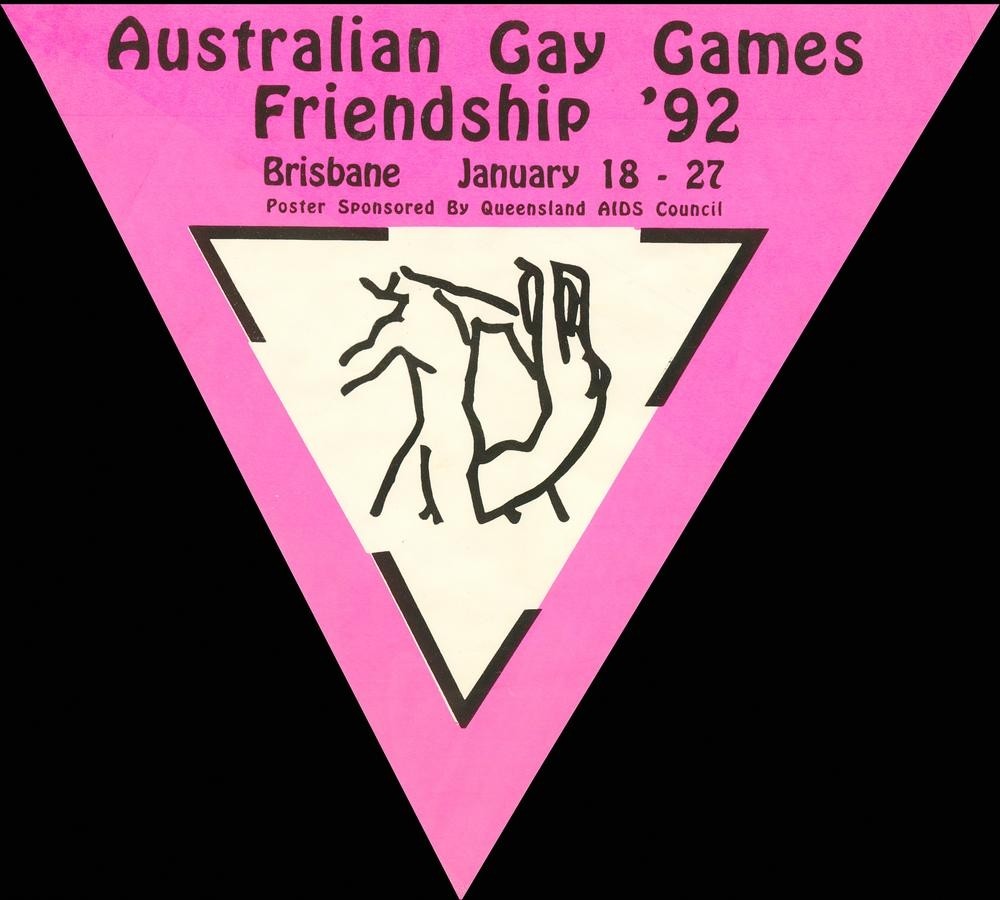 Poster for the Australia Gay Games Friendship, held in Brisbane, 18-27 January 1992.