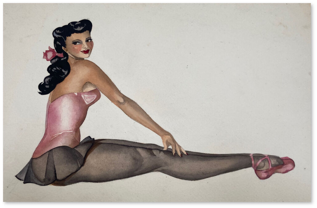 Pink and black ballerina