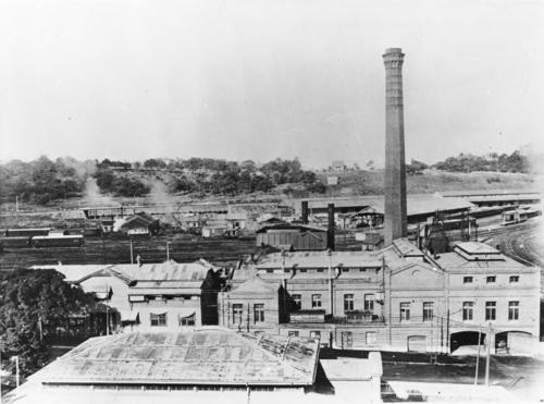 An external view of the Countess Street Powerhouse, Brisbane, ca. 1925.
