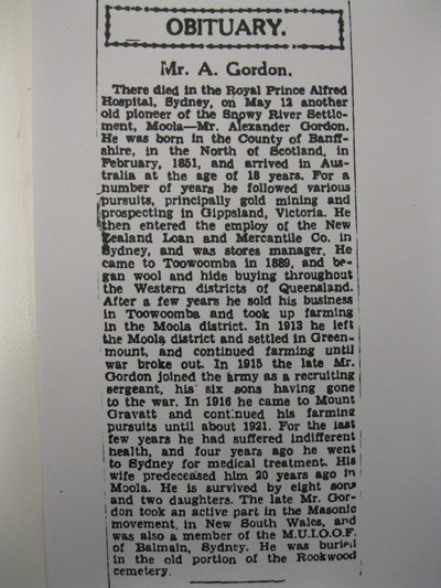 Obituary for Mr. A Gordon