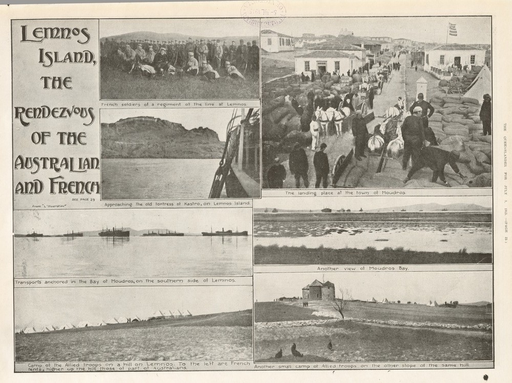 Lemnos Island, Page 22 of the Queenslander Pictorial, supplement to The Queenslander, 3 July, 1915, John Oxley Library, State Library of Queensland