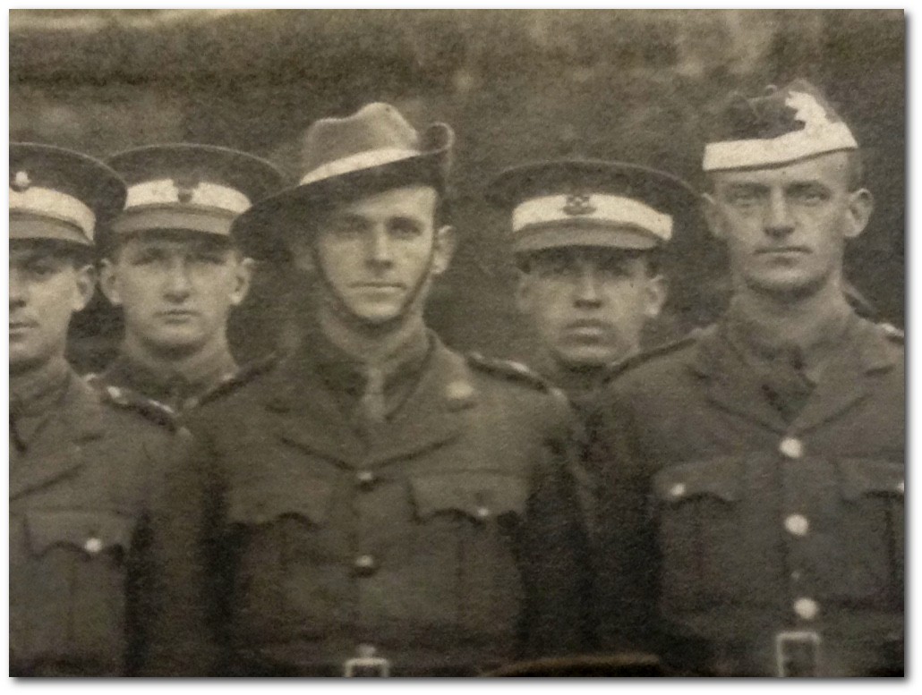 Cadet Frederick James Thomson, October 1917 (centre)