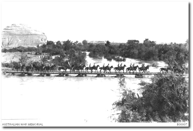 5th Australian Light Horse Regiment, crossing the Jordan River, April 1918