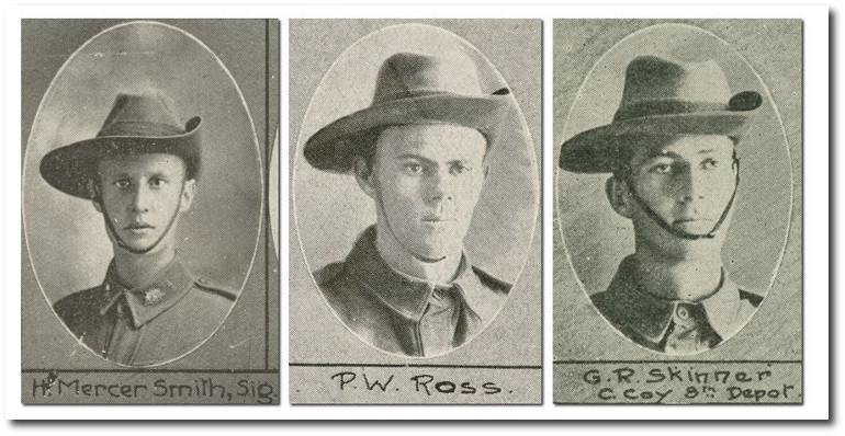 Harry Mercer-Smith, Percy William Ross, George Roderick Skinner